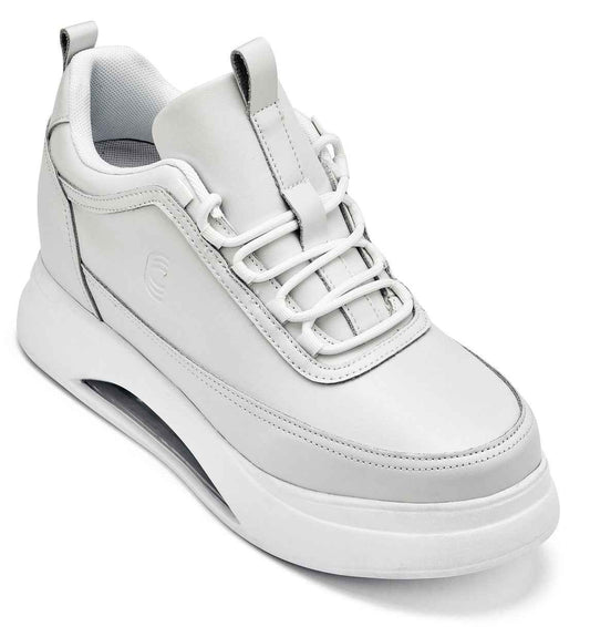 CALTO - S4926 - 3.2 Inches Taller (Bone/White Sole) - Chunky Elevated Platform Sneakers Tallmenshoes.com