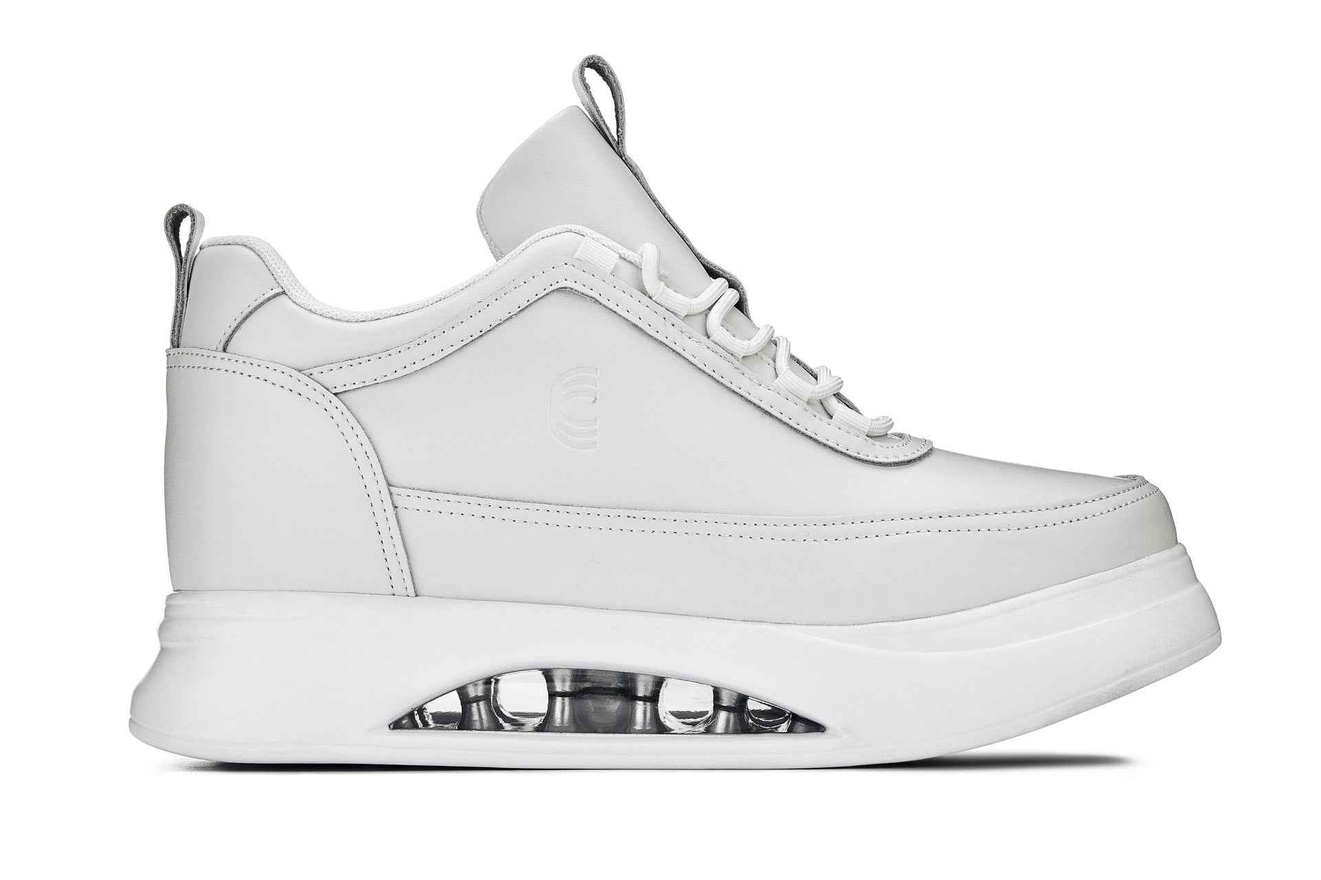 CALTO - S4926 - 3.2 Inches Taller (Bone/White Sole) - Chunky Elevated Platform Sneakers Tallmenshoes.com