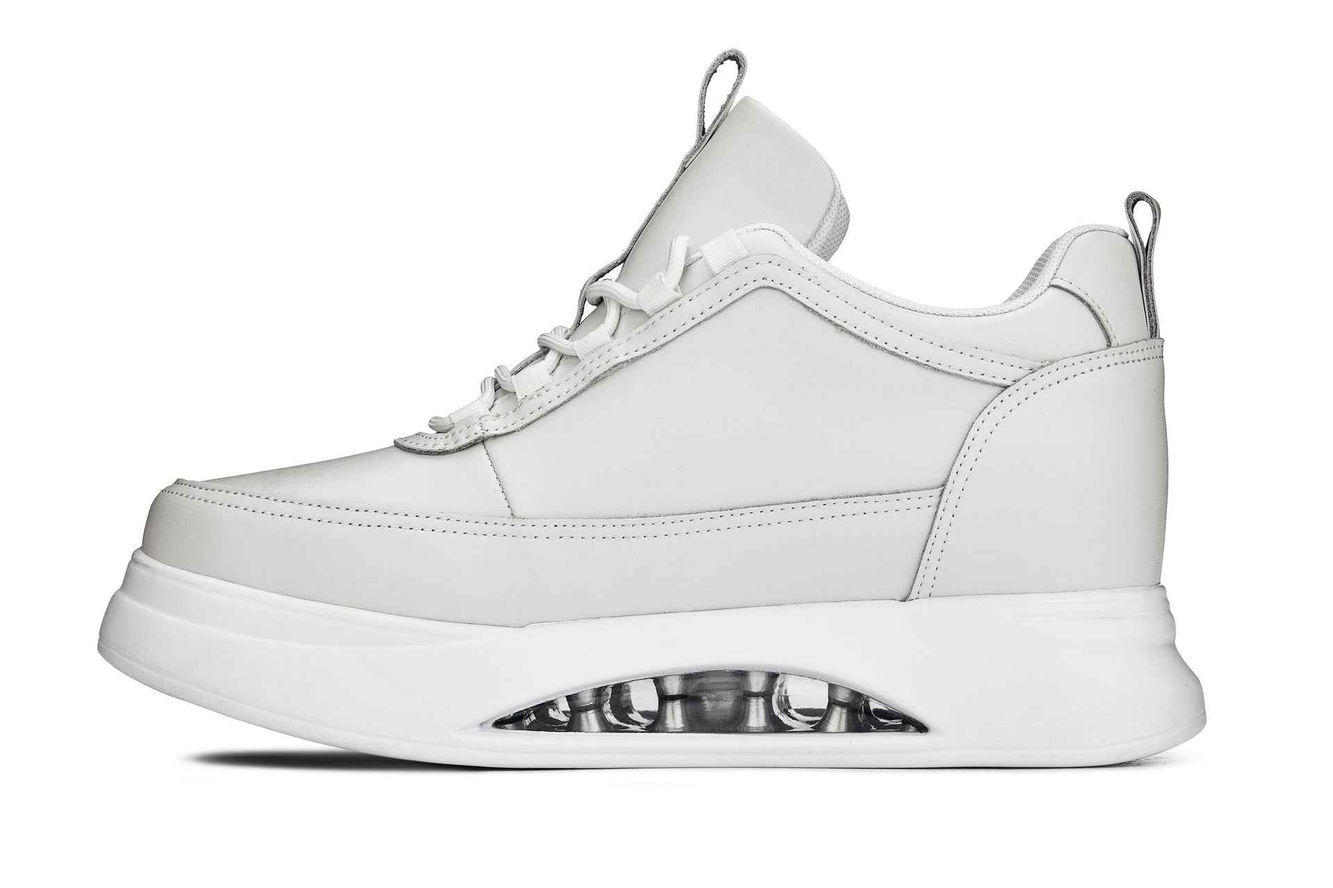 CALTO - S4926 - 3.2 Inches Taller (Bone/White Sole) - Chunky Elevated Platform Sneakers Tallmenshoes.com