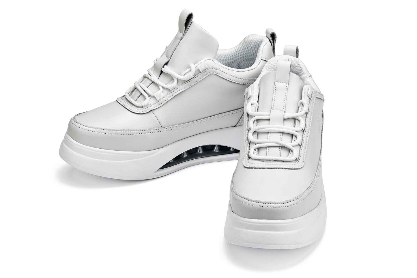 CALTO - S4926 - 3.2 Inches Taller (Bone/White Sole) - Chunky Elevated Platform Sneakers Tallmenshoes.com