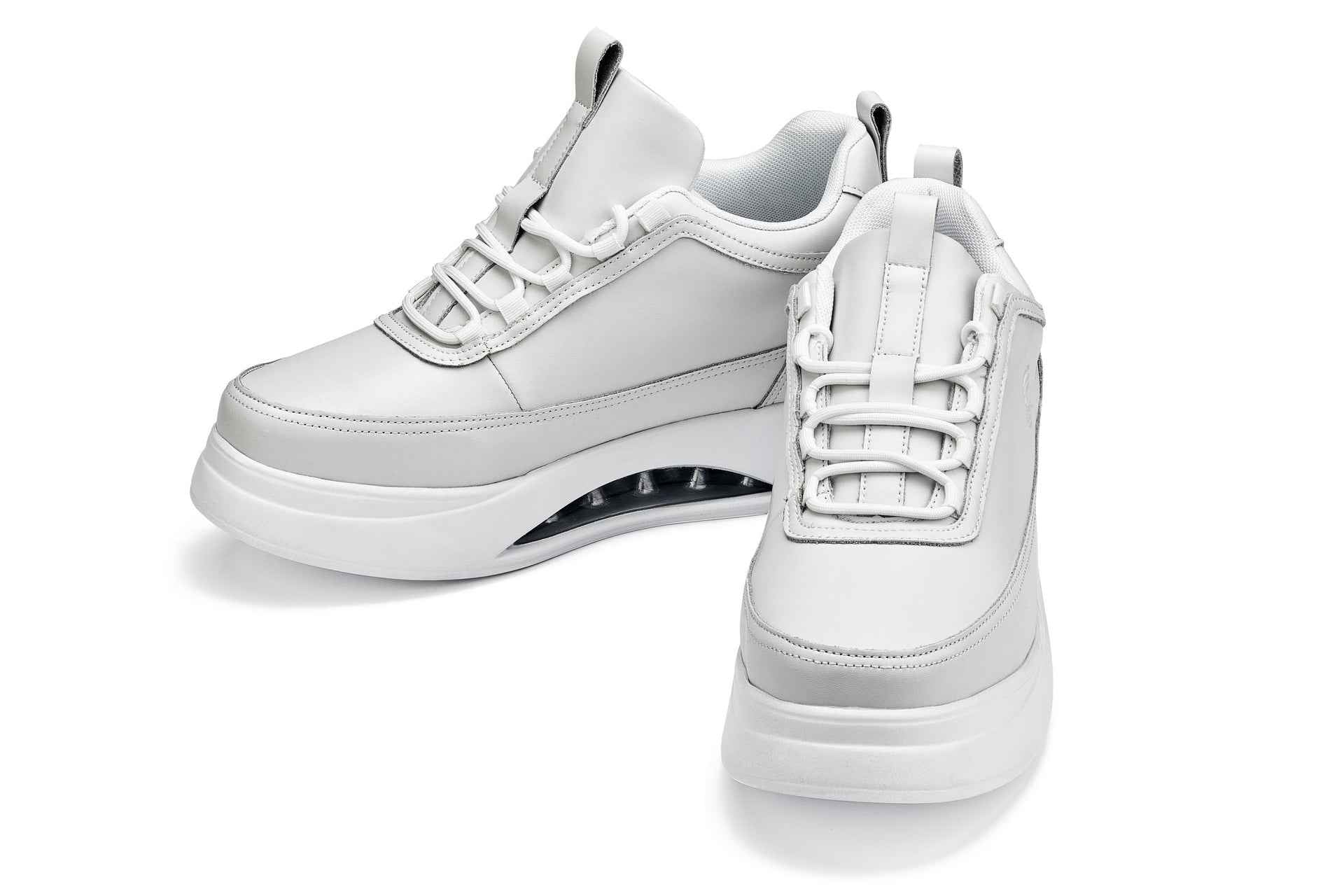 CALTO - S4926 - 3.2 Inches Taller (Bone/White Sole) - Chunky Elevated Platform Sneakers Tallmenshoes.com