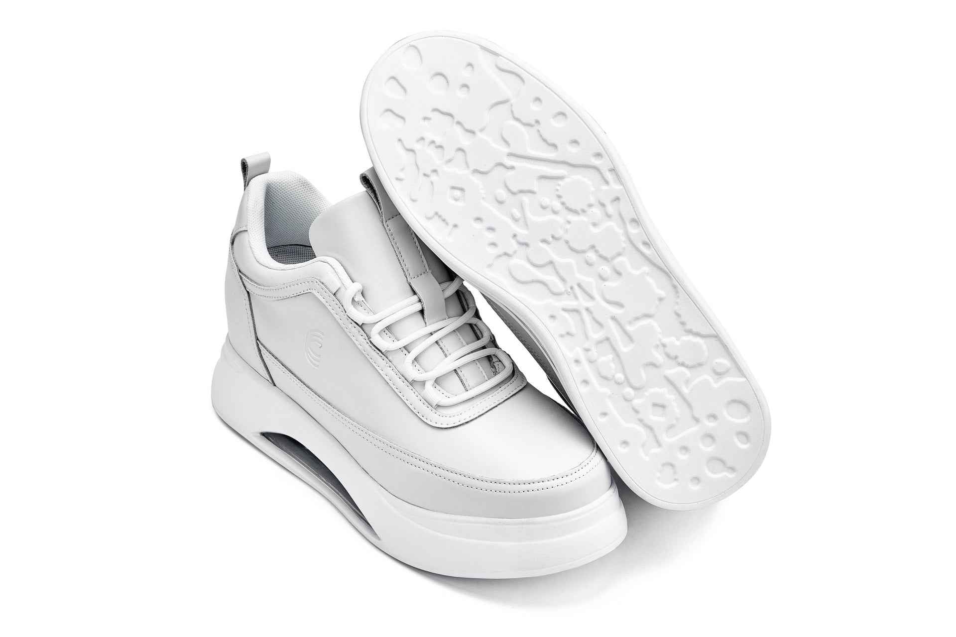 CALTO - S4926 - 3.2 Inches Taller (Bone/White Sole) - Chunky Elevated Platform Sneakers Tallmenshoes.com