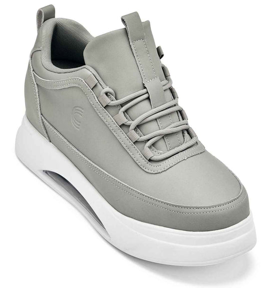 CALTO - S4927 - 3.2 Inches Taller (Dove Grey/White Sole) - Chunky Elevated Platform Sneakers Tallmenshoes.com