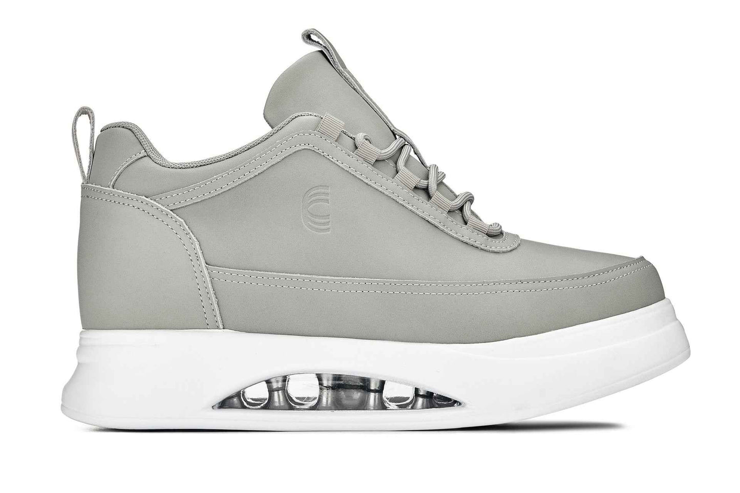 CALTO - S4927 - 3.2 Inches Taller (Dove Grey/White Sole) - Chunky Elevated Platform Sneakers Tallmenshoes.com