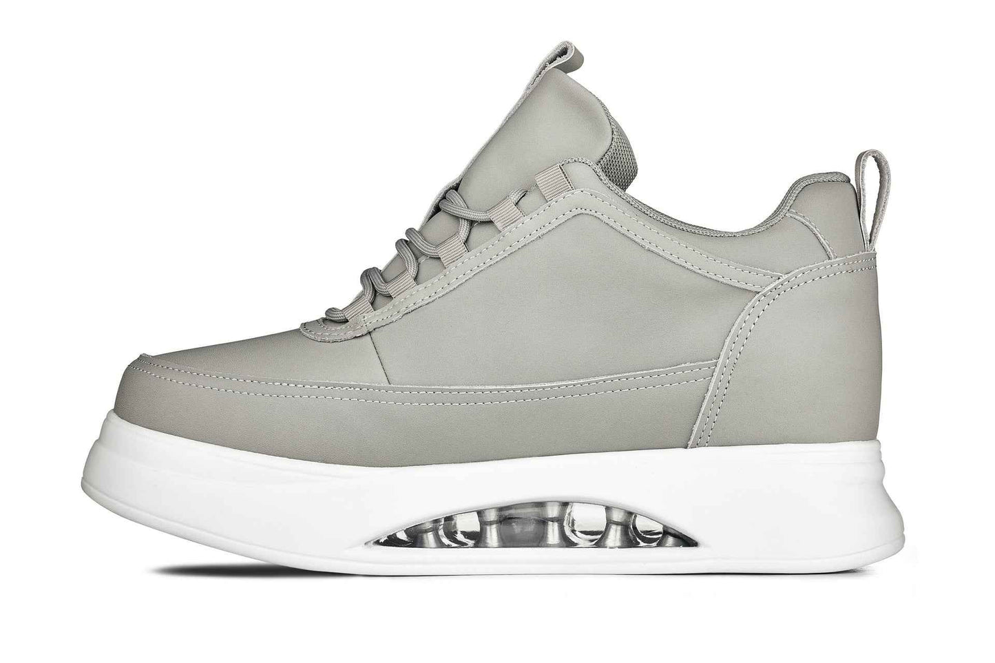 CALTO - S4927 - 3.2 Inches Taller (Dove Grey/White Sole) - Chunky Elevated Platform Sneakers Tallmenshoes.com