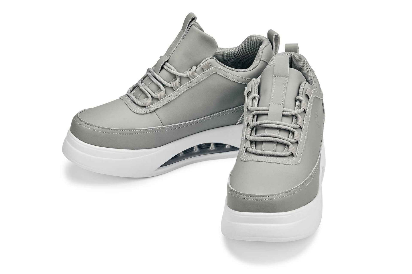 CALTO - S4927 - 3.2 Inches Taller (Dove Grey/White Sole) - Chunky Elevated Platform Sneakers Tallmenshoes.com