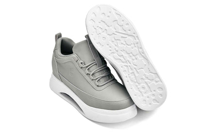 CALTO - S4927 - 3.2 Inches Taller (Dove Grey/White Sole) - Chunky Elevated Platform Sneakers Tallmenshoes.com