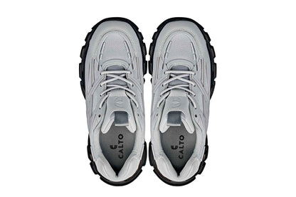 CALTO - S5281 - 2.6 Inches Taller (Cement/Translucent Onyx Sole) - Chunky Sole Sporty Sneakers Tallmenshoes.com