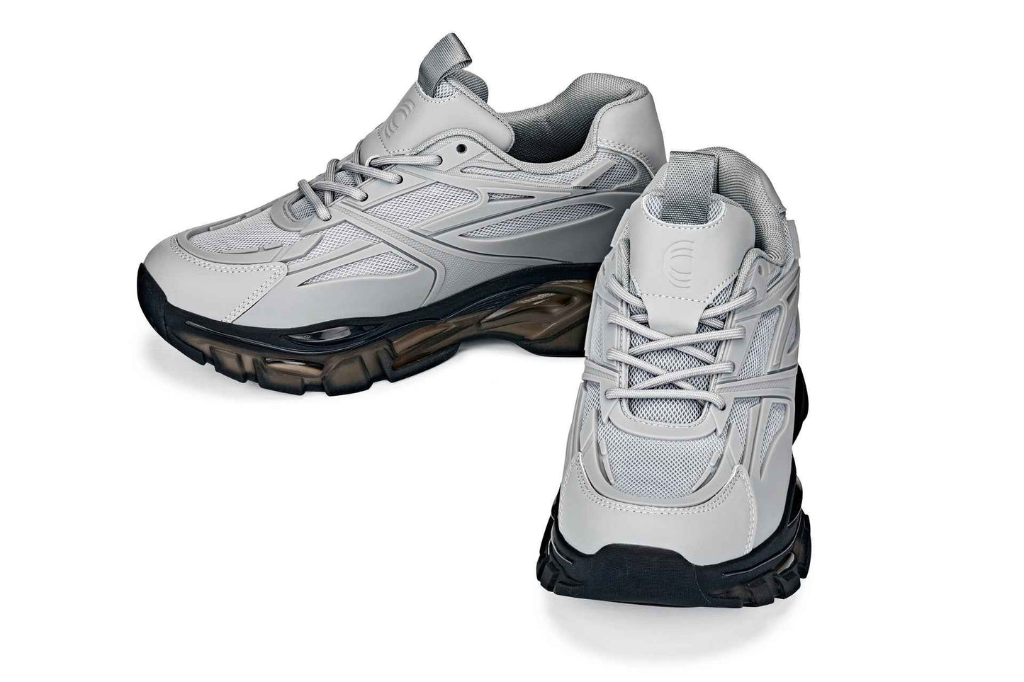 CALTO - S5281 - 2.6 Inches Taller (Cement/Translucent Onyx Sole) - Chunky Sole Sporty Sneakers Tallmenshoes.com