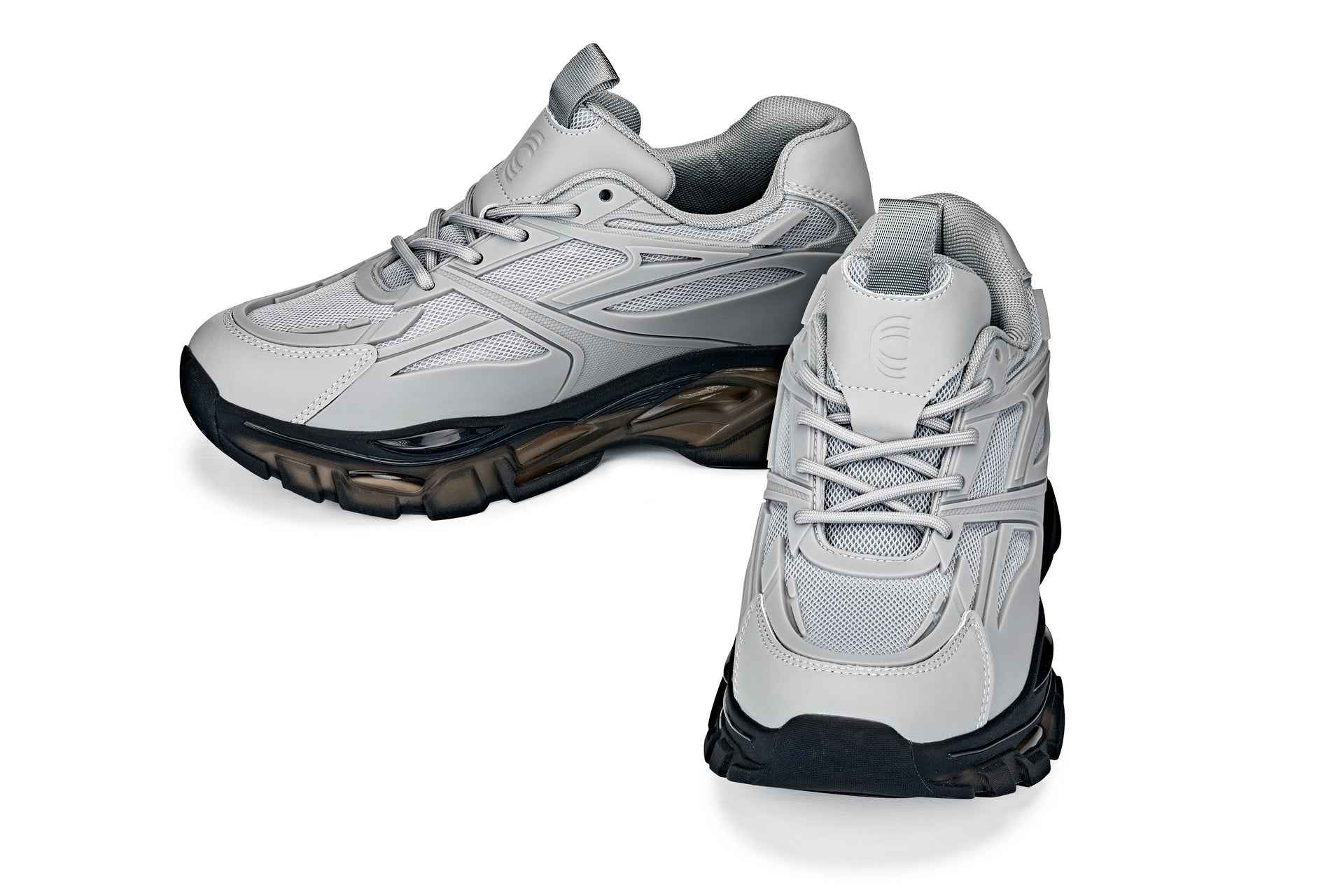CALTO - S5281 - 2.6 Inches Taller (Cement/Translucent Onyx Sole) - Chunky Sole Sporty Sneakers Tallmenshoes.com