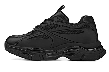 CALTO - S5282 - 2.6 Inches Taller (Jet Black/Onyx Sole) - Chunky Sole Sporty Sneakers Tallmenshoes.com