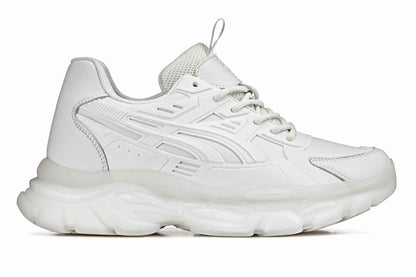 CALTO - S5285 - 2.6 Inches Taller (White/Translucent White Sole) - Chunky Sole Sporty Sneakers Tallmenshoes.com