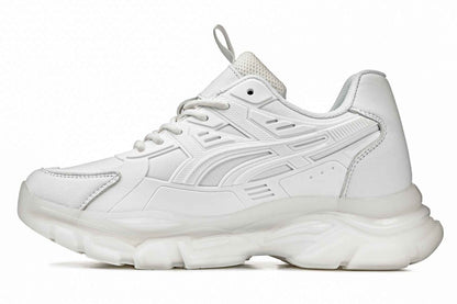 CALTO - S5285 - 2.6 Inches Taller (White/Translucent White Sole) - Chunky Sole Sporty Sneakers Tallmenshoes.com