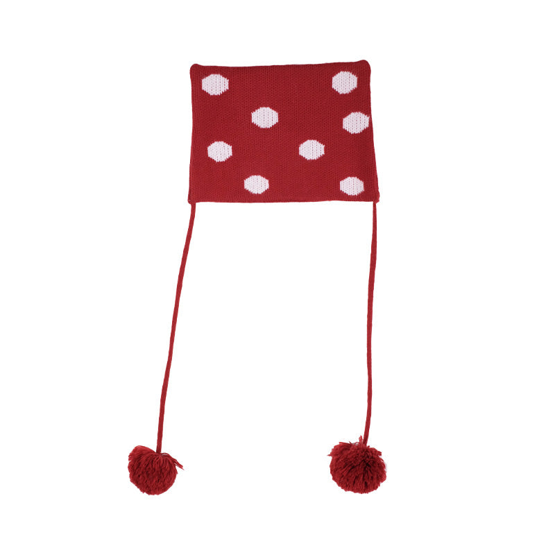 Red Polka Dot Pom Pom Hat - Wolvess