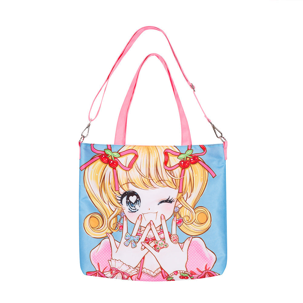 Sweet Anime Girl Printed Tote Bag - Wolvess