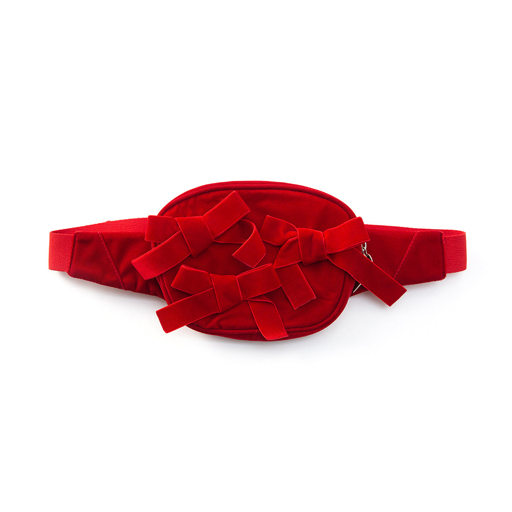 Red Velvet Bow Belt Bag Pack - Wolvess