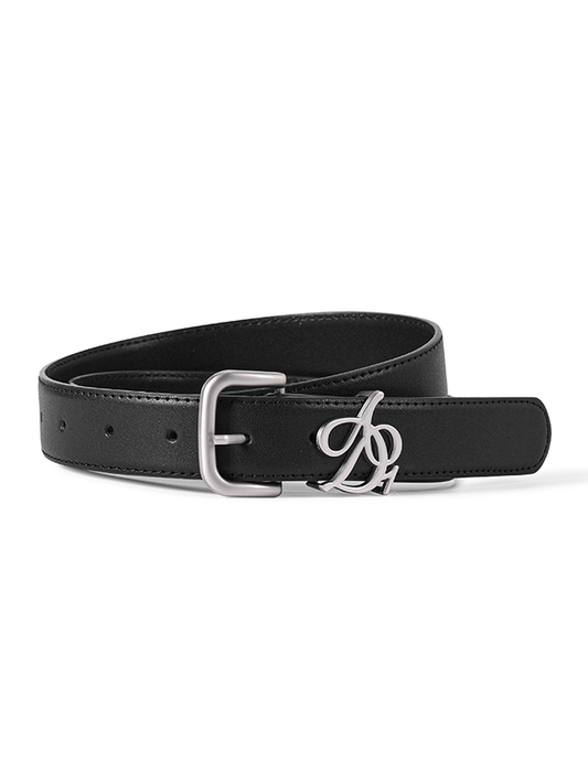 Luxury Leather Logo Belt: Designer Slim Strap with Signature Buckle - Wolvess