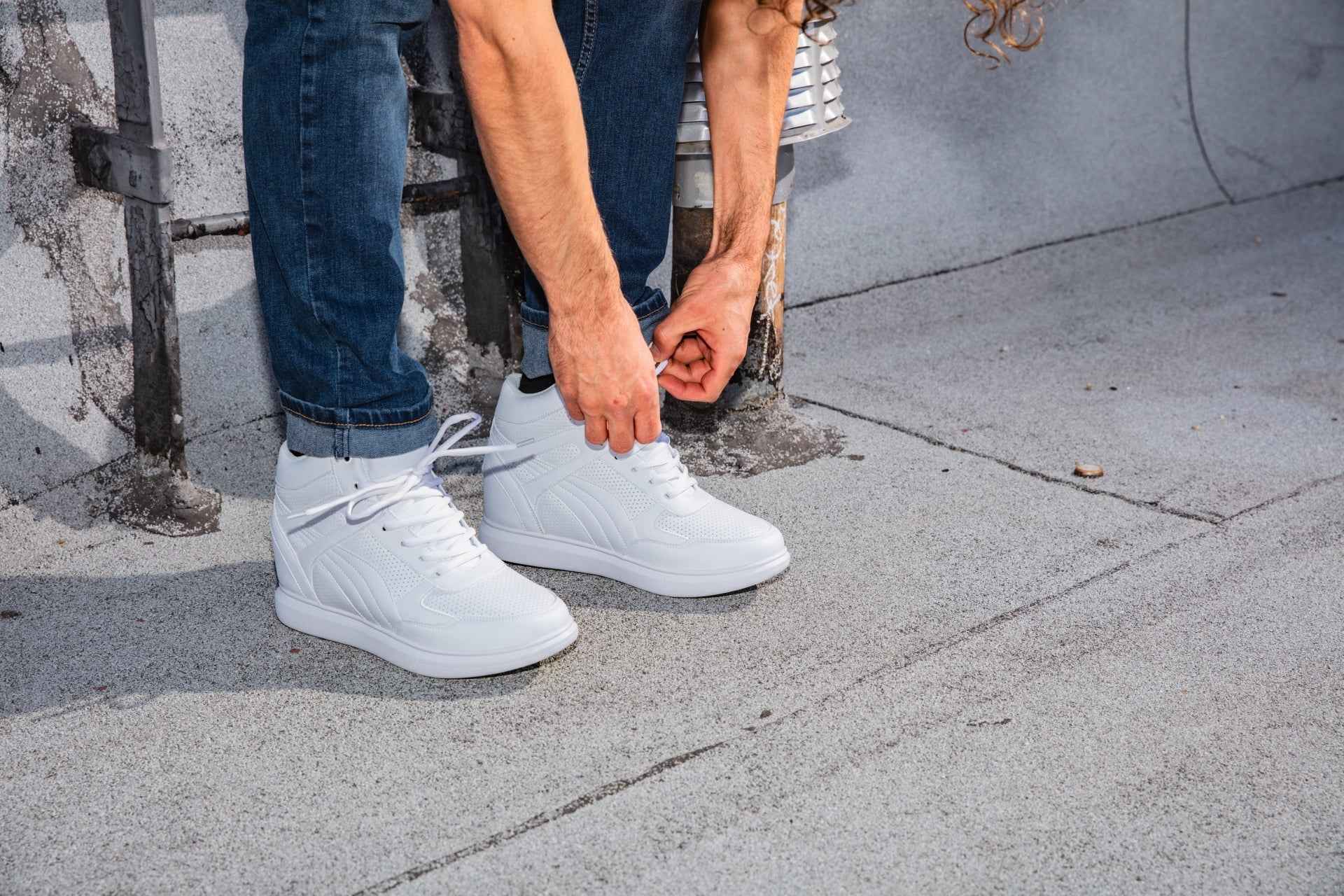 CALTO - H71904 - 3.8 Inches Taller (White) Tallmenshoes.com