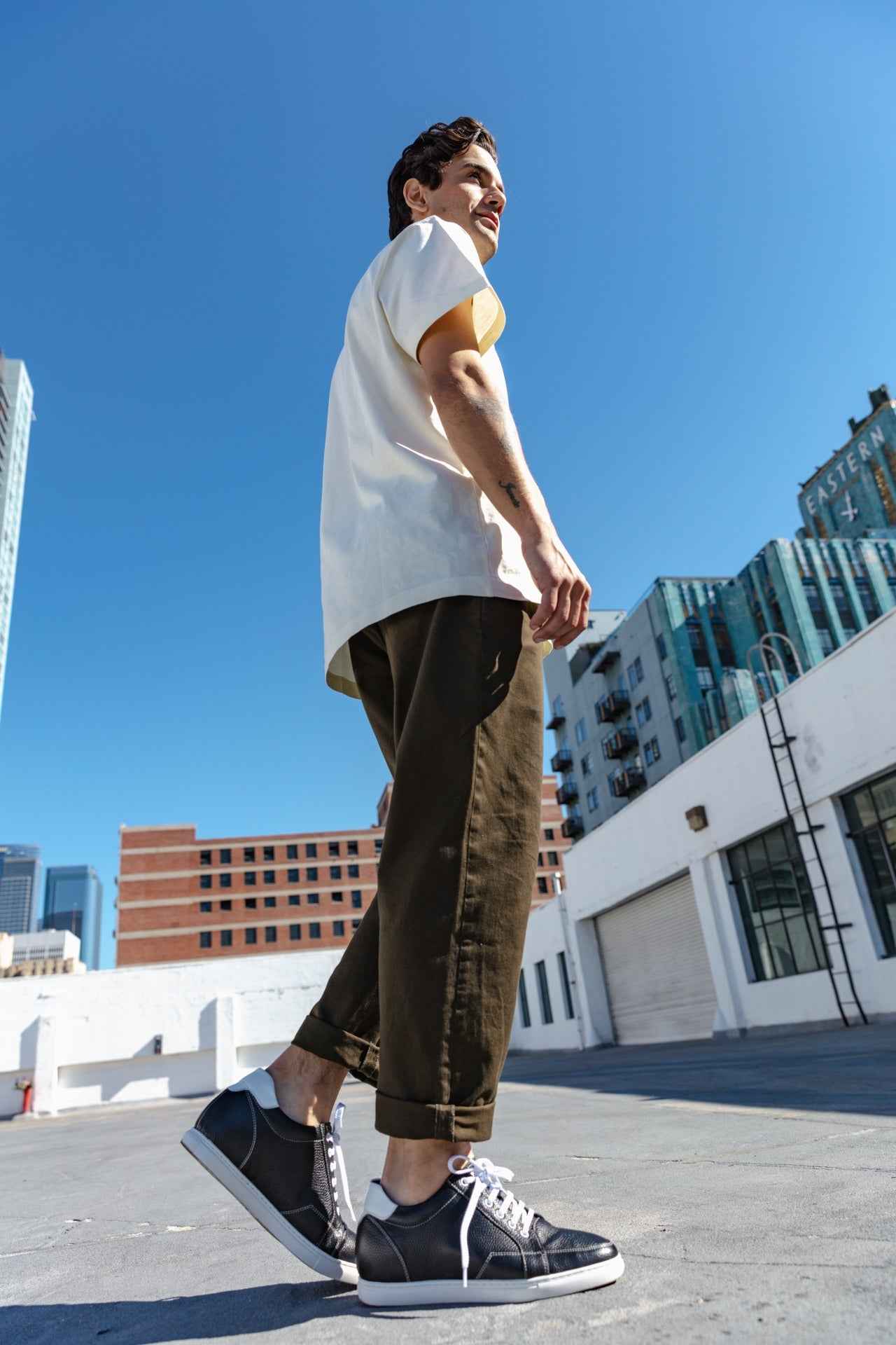 CALTO - K0081 - 2.5 Inches Taller (Black/White) Tallmenshoes.com