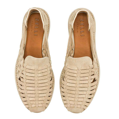 06-115-SND SANDALI Woven Leather Slip-On Sandal, Sand Zelli Italia