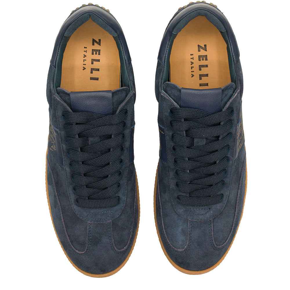 65-400-NVY SHIZZO Signature Leather Sneakers, Navy Zelli Italia