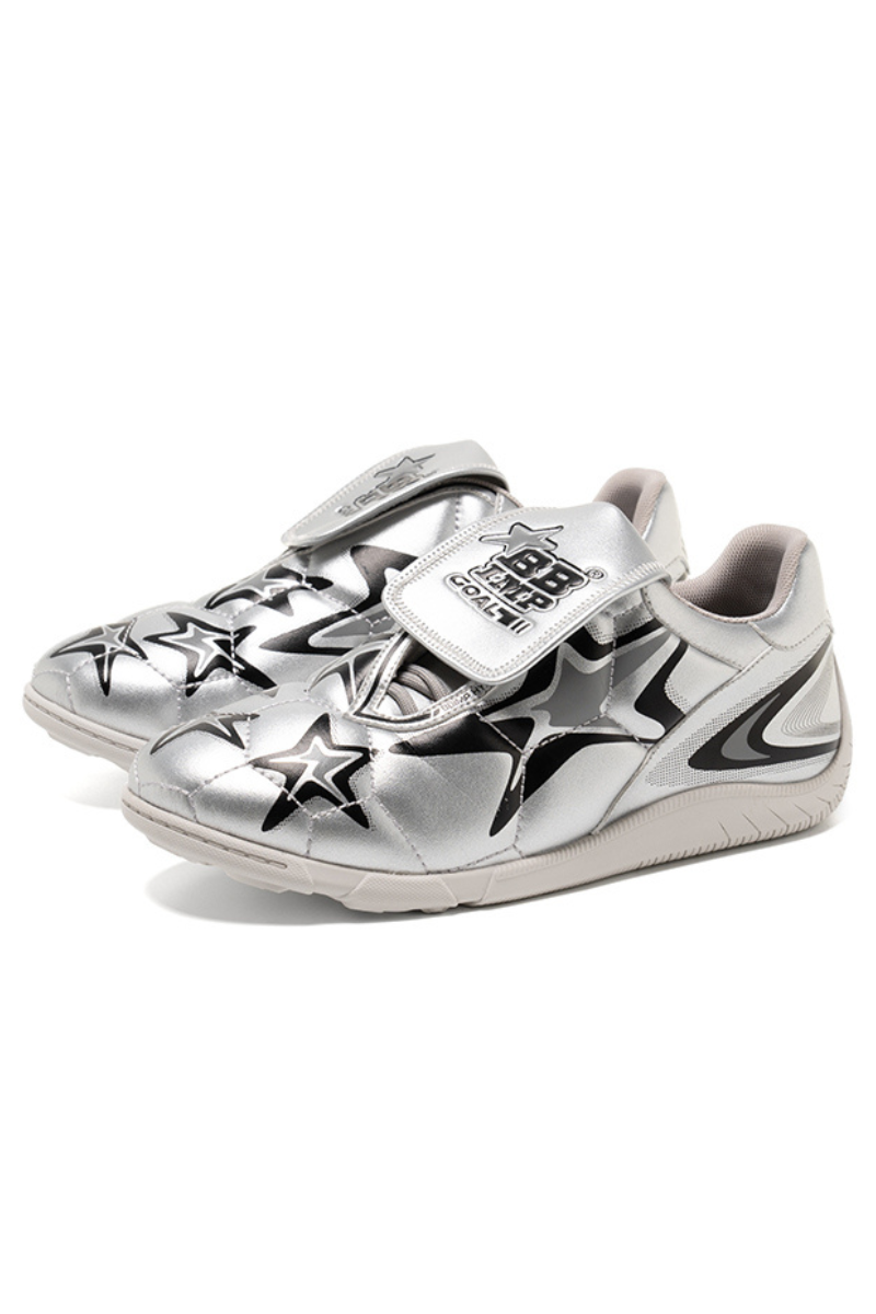 Silver Star Velcro Athletic Sneakers - Wolvess