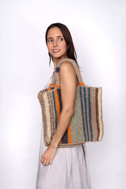 Solana Woven Jute Tote Tin Marin Brand