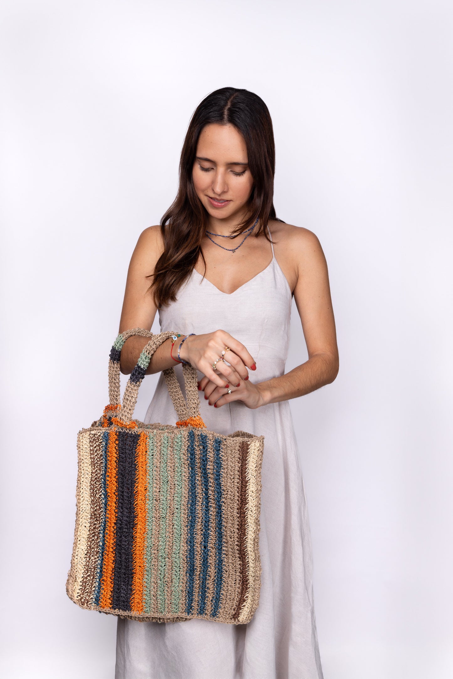 Solana Woven Jute Tote Tin Marin Brand