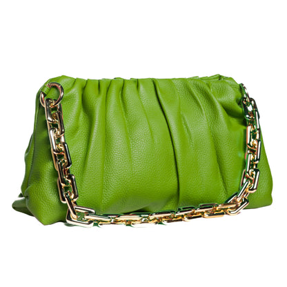 Leather Bag, Clutch Bag with Chain - MiamiLeathers MiamiLeathers.com