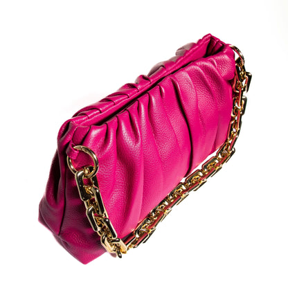 Leather Bag, Clutch Bag with Chain - MiamiLeathers MiamiLeathers.com