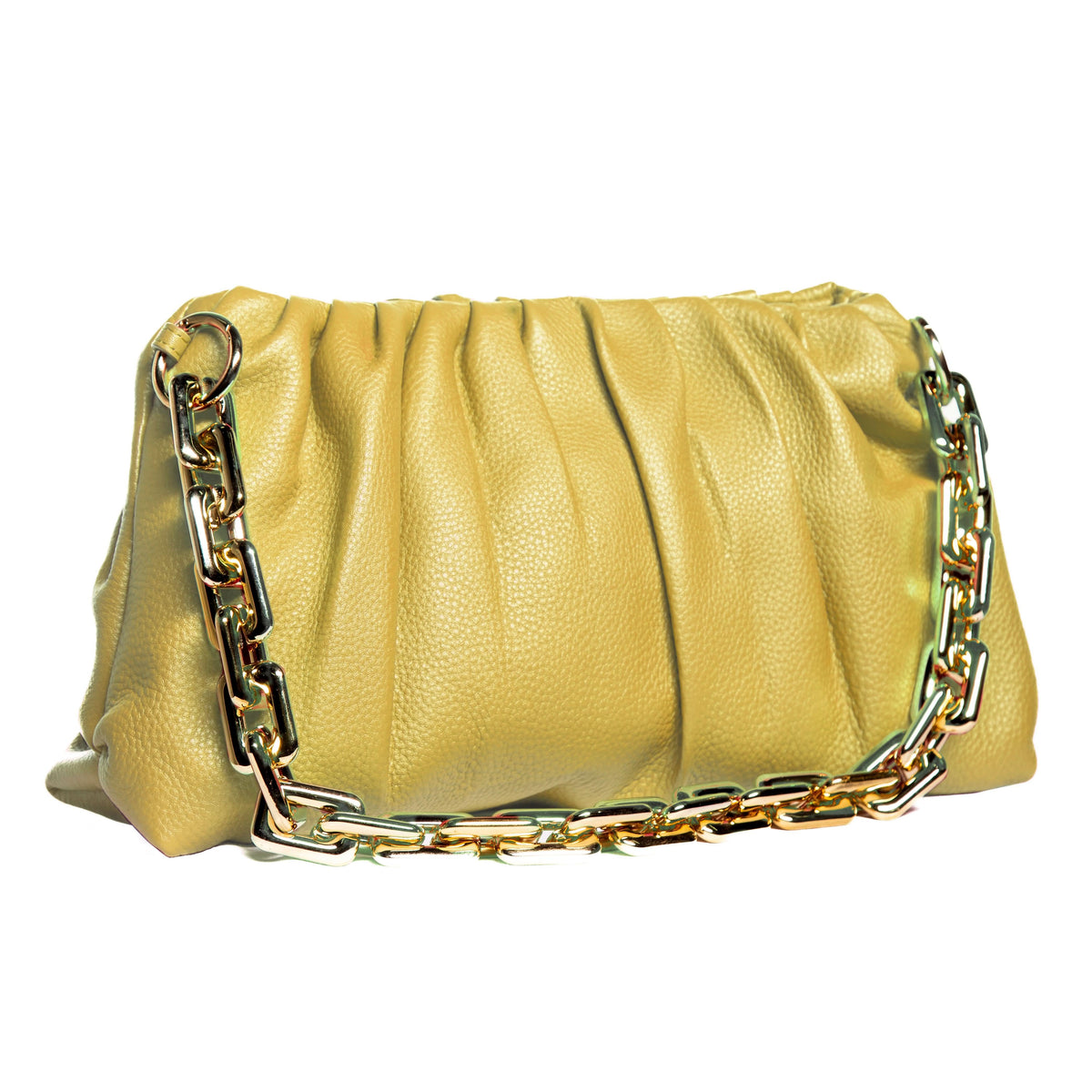 Leather Bag, Clutch Bag with Chain - MiamiLeathers MiamiLeathers.com