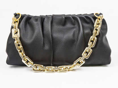 Leather Bag, Clutch Bag with Chain - MiamiLeathers MiamiLeathers.com