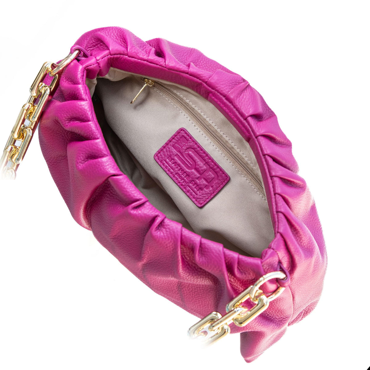 Leather Bag, Clutch Bag with Chain - MiamiLeathers MiamiLeathers.com