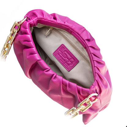 Leather Bag, Clutch Bag with Chain - MiamiLeathers MiamiLeathers.com