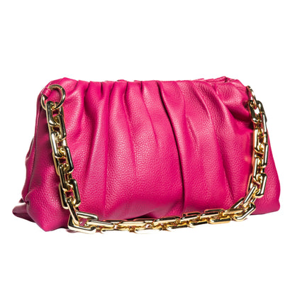 Leather Bag, Clutch Bag with Chain - MiamiLeathers MiamiLeathers.com