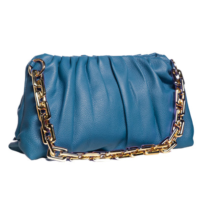 Leather Bag, Clutch Bag with Chain - MiamiLeathers MiamiLeathers.com