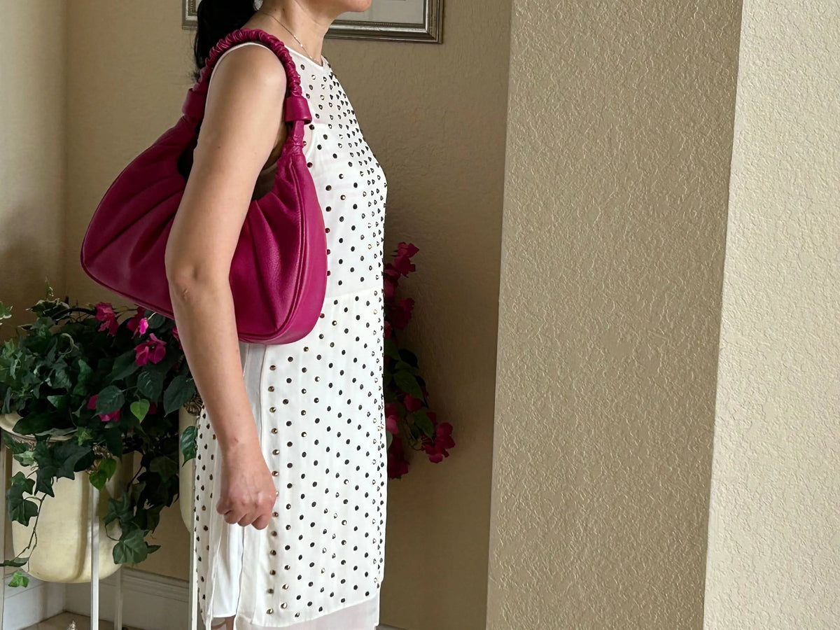 Leather Shoulder Bag, Sophia Full Grain Leather Hobo MiamiLeathers.com
