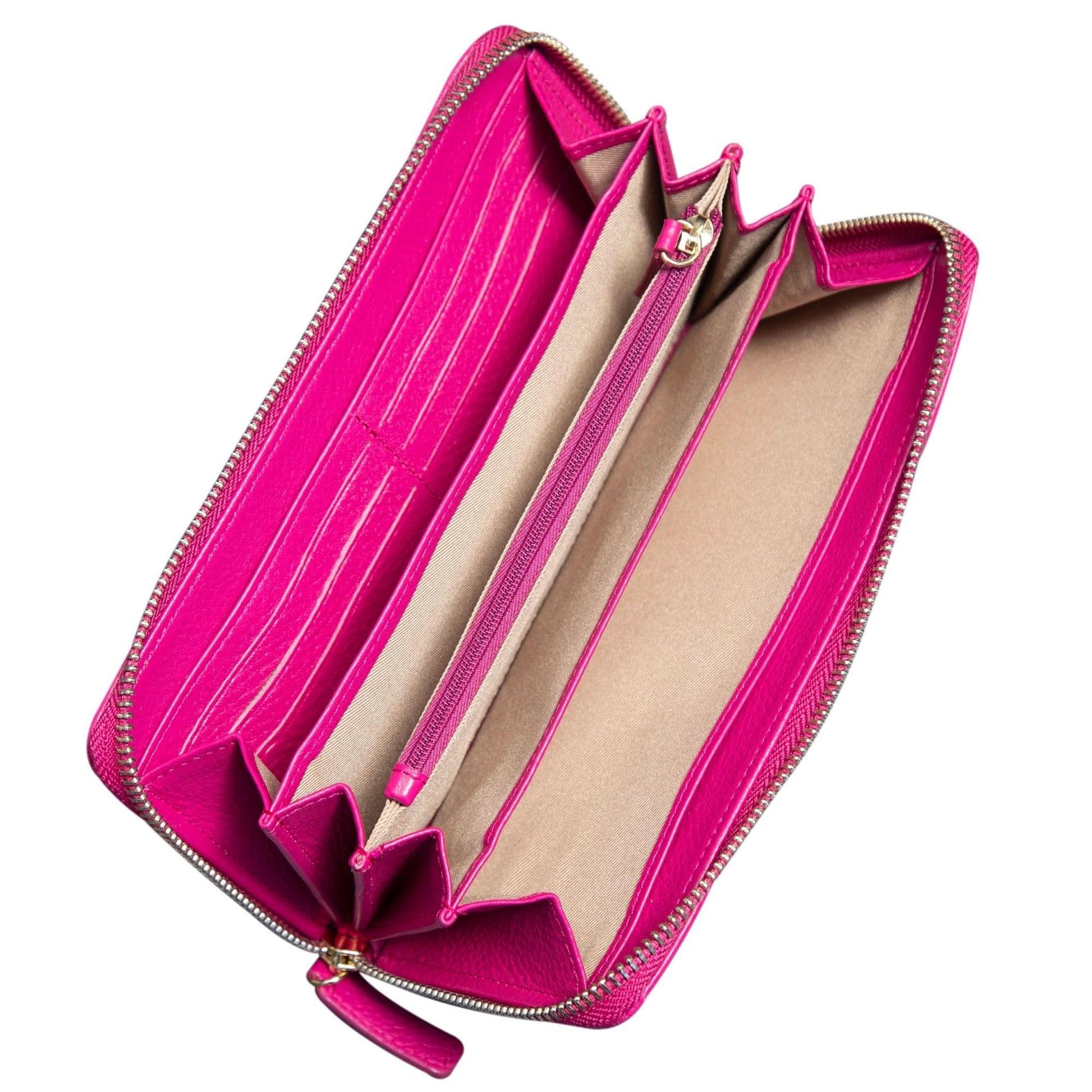 Sophia Zip-Around Leather Wallet – Travel & Everyday MiamiLeathers.com