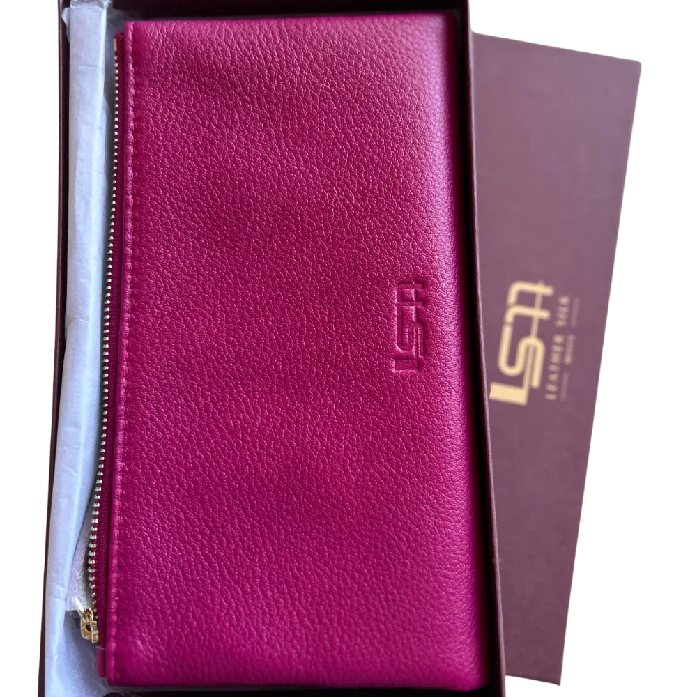 Women's Wallets, Sophia Soft Double Zipper Leather Wallet MiamiLeathers.com