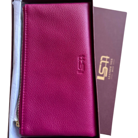 Women's Wallets, Sophia Soft Double Zipper Leather Wallet MiamiLeathers.com