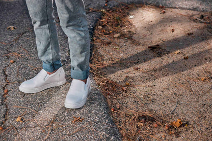 CALTO - T1022 - 2.6 Inches Taller (White) - Lightweight Nappa Leather Loafer Tallmenshoes.com
