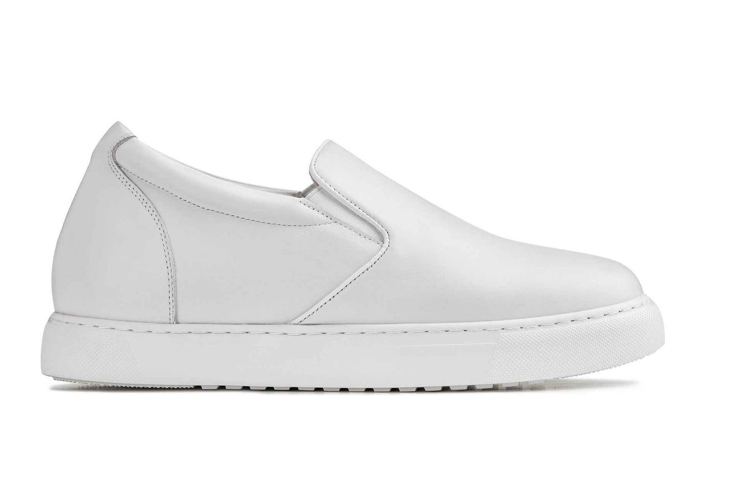 CALTO - T1022 - 2.6 Inches Taller (White) - Lightweight Nappa Leather Loafer Tallmenshoes.com