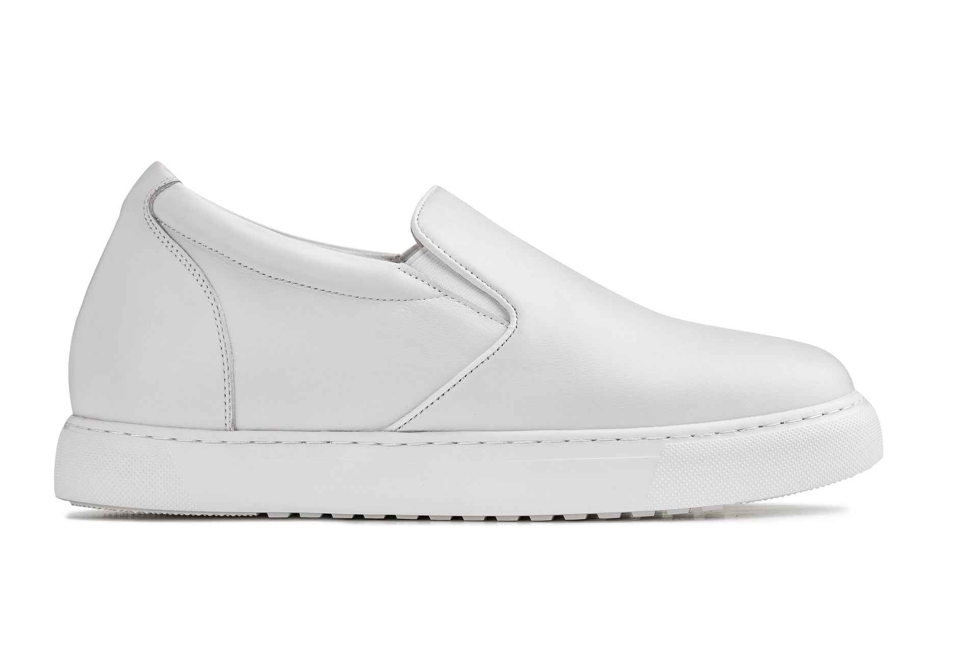 CALTO - T1022 - 2.6 Inches Taller (White) - Lightweight Nappa Leather Loafer Tallmenshoes.com