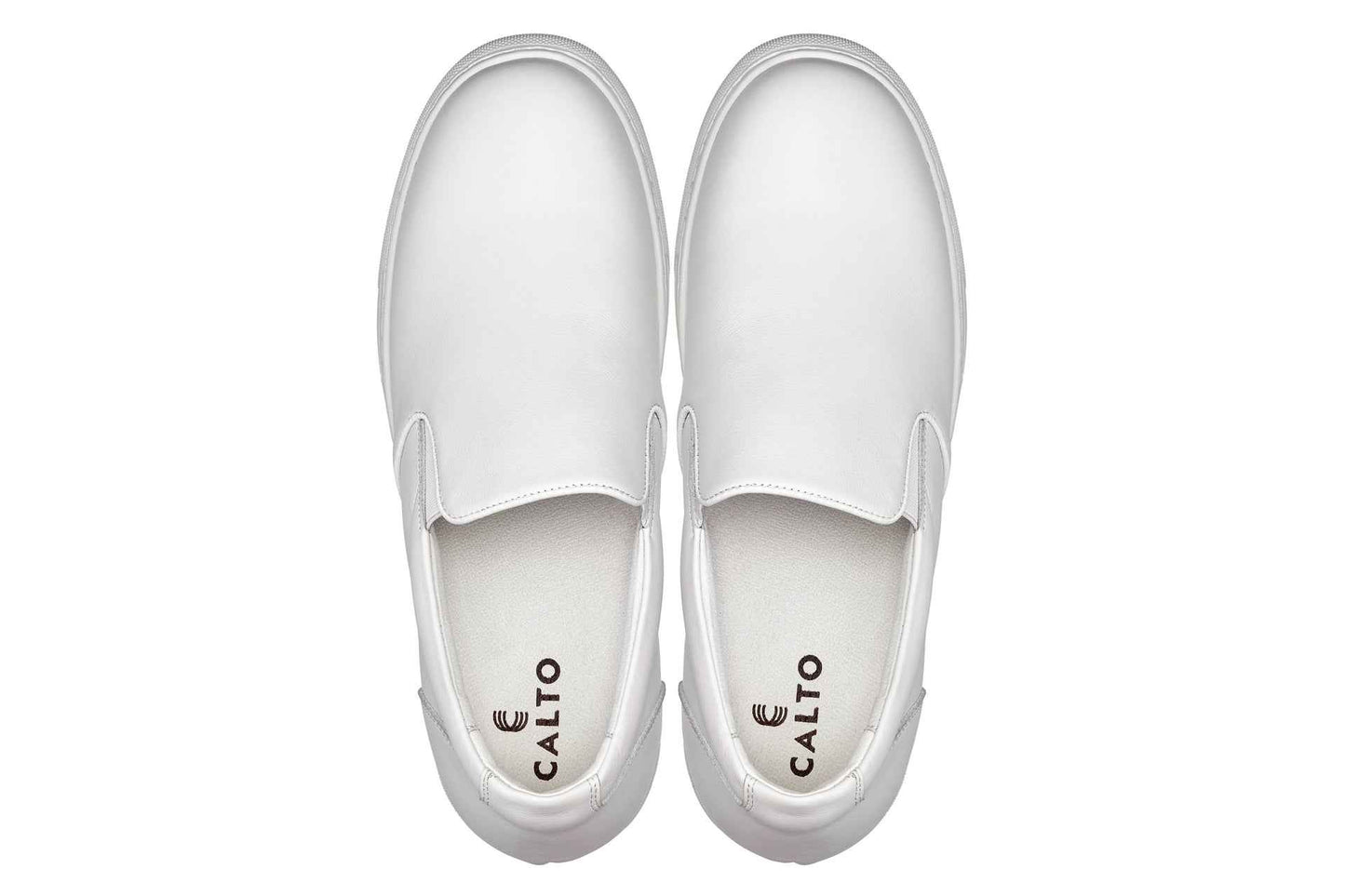 CALTO - T1022 - 2.6 Inches Taller (White) - Lightweight Nappa Leather Loafer Tallmenshoes.com