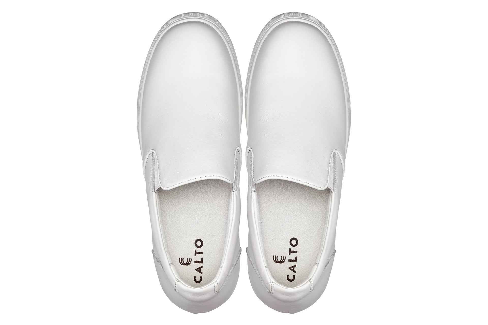 CALTO - T1022 - 2.6 Inches Taller (White) - Lightweight Nappa Leather Loafer Tallmenshoes.com