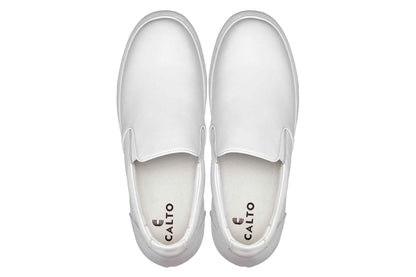 CALTO - T1022 - 2.6 Inches Taller (White) - Lightweight Nappa Leather Loafer Tallmenshoes.com