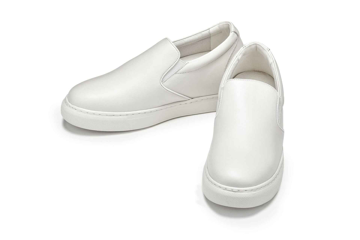CALTO - T1022 - 2.6 Inches Taller (White) - Lightweight Nappa Leather Loafer Tallmenshoes.com