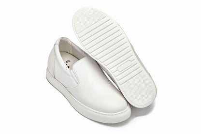 CALTO - T1022 - 2.6 Inches Taller (White) - Lightweight Nappa Leather Loafer Tallmenshoes.com