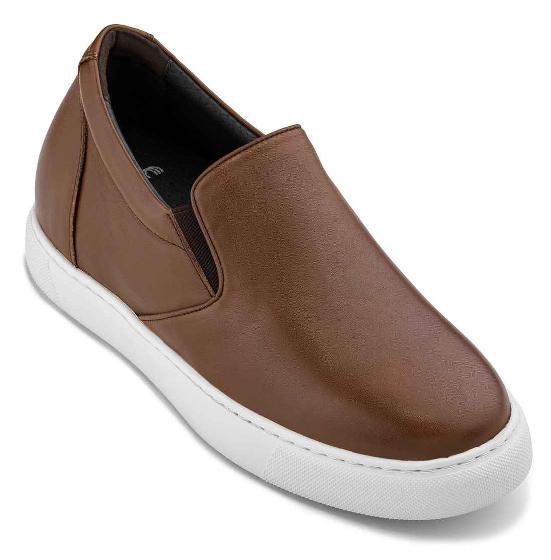CALTO - T1023 - 2.6 Inches Taller (Coffee Brown) - Lightweight Nappa Leather Loafer Tallmenshoes.com