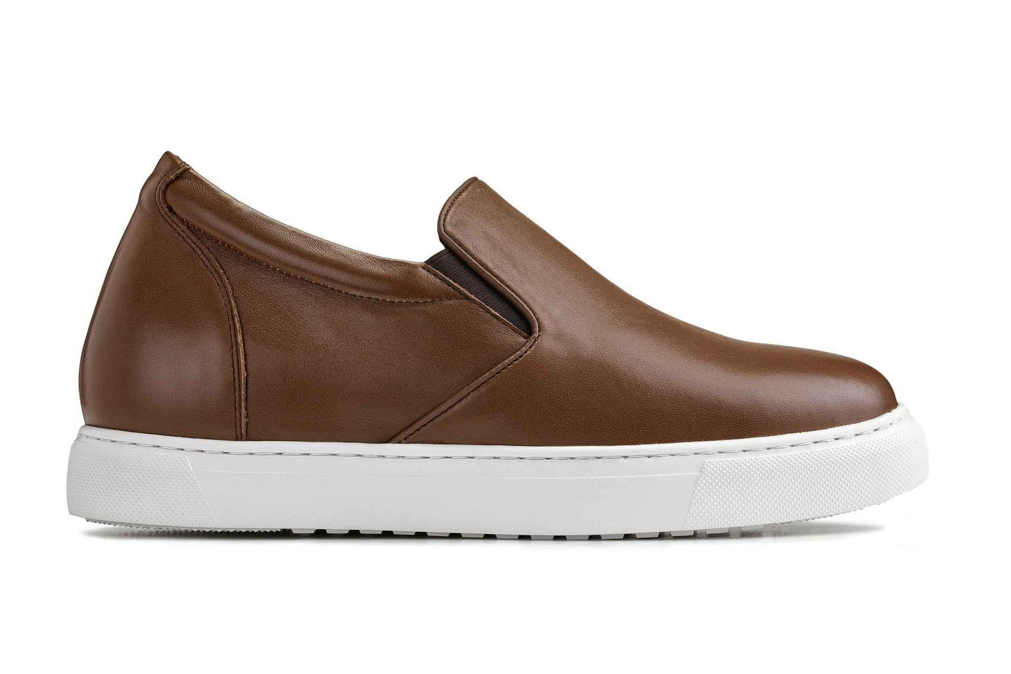 CALTO - T1023 - 2.6 Inches Taller (Coffee Brown) - Lightweight Nappa Leather Loafer Tallmenshoes.com